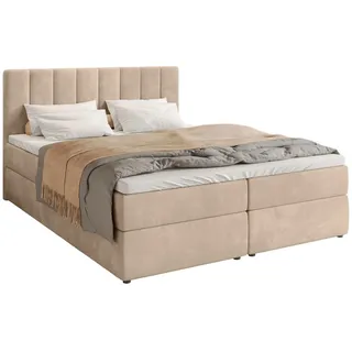 bromarkt Boxspringbett DENVER mit 2 Bettkasten, Polsterbett, Bett Beige