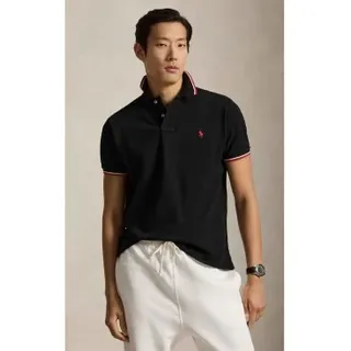 Ralph Lauren Custom Slim Fit Pique-Poloshirt schwarz XL