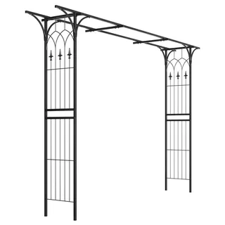 ALEOS XXL Rosenbogen Rankhilfe Pergola aus Metall schwarz Modell 5040 - Schwarz