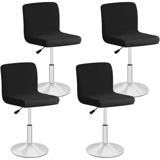 Set Mit 4 Barhockerbezügen Für Esszimmer, Abnehmbarer Und Waschbarer Barhockerbezug, Dehnbarer Bezug Für Drehbare Barhocker (schwarz)