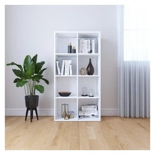 furnicato Bücherregal Bücherregal/Sideboard Weiß 66×30×130 cm Holzwerkstoff weiß