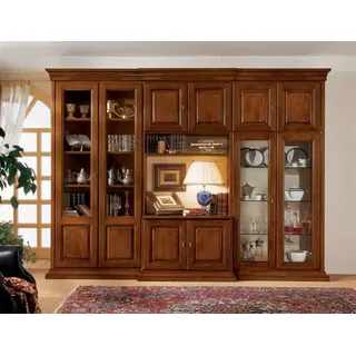 Xlmoebel Aktenschrank Designer-Wohnwand aus italienischem Holz mit elegantem Design (1-St., Wohnwand) Hergestellt in Europa braun
