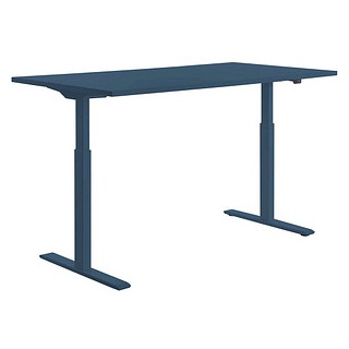 Topstar E-Table elektrisch höhenverstellbarer Schreibtisch petrolblau rechteckig, T-Fuß-Gestell blau 160,0 x 80,0 cm