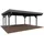 Doppel-Carport 555 x 372 cm Dunkelgrau lackiert