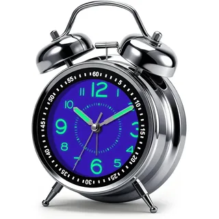 Wecker Laut für Tiefschläfer, Alarm Clock Analog, Vintage Nachttischuhr für Erwa