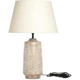 Chic Antique Tischlampe mit Holzfuss und Lampenschirm, Höhe 57, Ø 37 cm