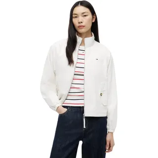 Tommy Jeans Damen Übergangsjacke Zip Cotton mit Reißverschluss, Weiß (Ecru), 4XL