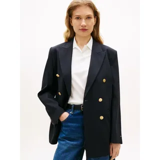 Tommy Hilfiger Kurzblazer TIMELESS WOOL DB BLAZER mit Wolle, doppelreihige Knopfleiste blau 42