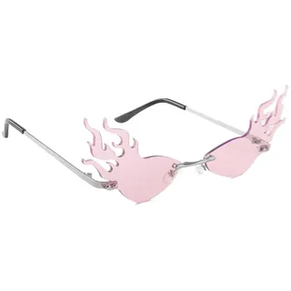 VALICLUD Flammenförmige Sonnenbrille aus Metall undpc Bequeme und Bruchsichere Partybrille für Tanz und Performance mit Einzigartigem Design