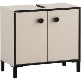 Schildmeyer Waschbeckenunterschrank Edda Creme/Beige/Schwarz