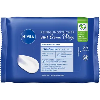 NIVEA 3IN1 Creme Pflege feuchte Reinigungstücher 25 St.