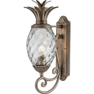 Licht-Erlebnisse Außenwandleuchte Aluminium Glas E27 IP44 in Bronze Antik Klassisch Wandleuchte außen - Bunt