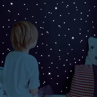 Wandtattoo Loft Leuchtsterne Kinderzimmer, 350 Stück, Selbstklebende und Fluoreszierende Lichtersterne, Nachtsterne, Leuchtende Sterne Aufkleber, Leuchtesterne Wand, Kinderzimmer Leuchtaufkleber