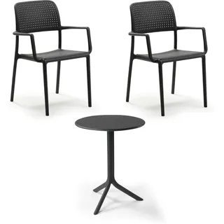 Nardi - Bora Armlehnstuhl (2x) + Step Tisch, anthrazit