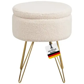 Albatros Hocker mit Stauraum Cannes Sitzhocker mit Stauraum, Modernes Design, Edler Samt-Bezug Sitztruhe Sitzbank mit Stauraum – optimal als Fußhocker Hocker