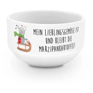 Mr. & Mrs. Panda Müslischale Smörle Rodeln, Schüssel, Weiß, Obstschale, schale, Schlittenfahren, r, Keramik, (Packung), Design Schale joghurtbowl bedruckte Müslischale weiß