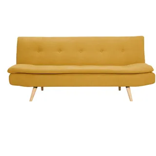 Miliboo Schlafsofa, Gelb, Textil, 86x81.5x182 cm, Wohnzimmer, Sofas & Couches, Schlafsofas