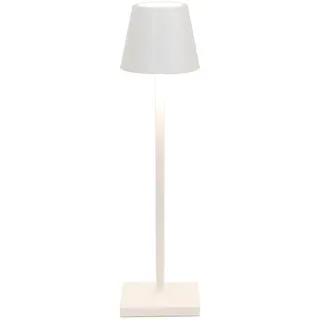 Zafferano, Poldina Micro Lampe, Kabellose, Wiederaufladbare Tischlampe mit Touch Control, Geeignet für Wohnzimmer und Außenbereich, Dimmer, 2200-3000 K, Höhe 27,5 cm, Farbe Weiß