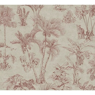 AS Creation Cuba Vliestapete Dschungel  (Braun-Rot, Floral, 10,05 x 0,53 m)