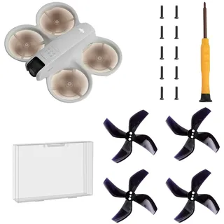 TEHAOUU Bunte Propeller für DJI Neo, geräuscharme Propeller, leicht, langlebig, Propeller-Flügelblätter für DJI Neo, Zubehör, schnelle Ersatzteile, 4 Stück (schwarz)