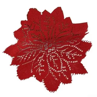 Hasaller Tischset 30 cm Deckchen Stoff Spitze Häkeldeckchen Platzsets für Küche Runde handgefertigte Baumwolle Tischsets Rot Gestrickte Spitze Tischset Tischmatten für Glasschale Geschirr Esstisch