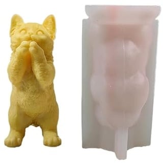 Ruarby 3D-Katzen-Kerzenform, Silikonform für Kerzenherstellung, DIY-Harz, Basteln, Form für Kerzen, Seifen, Ornamente, Kerzenherstellung, Formen