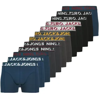 JACK & JONES JACCOLTON SOLID TRUNKS schwarz/ blau/ grau S 12er Pack