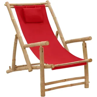 vidaXL Gartenstuhl Liegestuhl 21,3 x 112,1 x 90 cm rot 1 St.