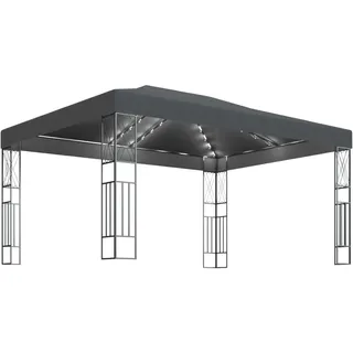 vidaXL Pavillon mit LED-Lichterkette 3x4 m Anthrazit Stoff