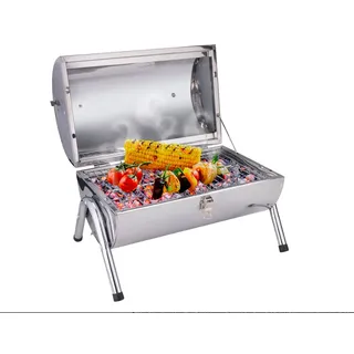 BBQ Klappgrill - Doppel Grillfläche - Edelstahl/Rost Frei INOX Leicht Tragbar