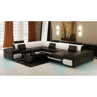 JV Möbel Eckcouch 288 cm Schwarz