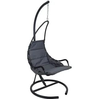 GreenGarden® Berlin Hängesessel mit Gestell & Kissen Indoor & Outdoor anthrazit