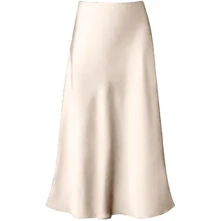 Satin Rock Damen Midi Rock Langer Rock Business Outfit Business Elegant Satin Maxirock Midirock Satinrock Satin Kleid Maxi Skirt