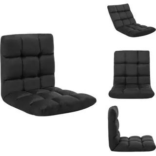 Vidaxl - Bodenstuhl Faltbar Schwarz Mikrofaser - Bodensegel - Gartenmöbel - Loungebett - Faltbarer Stuhl - Outdoor Möbel