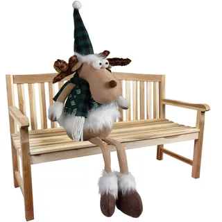 Elch 24cm(52cm) Hirsch Kantenhocker Dekofigur Rentier Weihnachtsdekoration grün