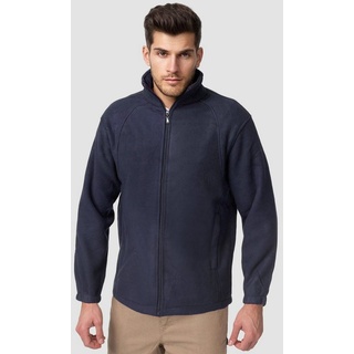 Egomaxx Hoodie Fleece Jacke Full Zip Sweatshirt Übergangsjacke ohne Kapuze 5169 in Dunkelblau blau