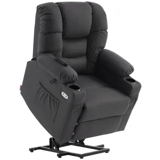 MCombo Relaxsessel MCombo Mikrofaser 86 x 112 x 100 cm Grau elektrisch mit Relaxfunktion