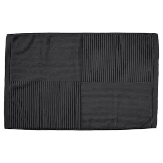 Zone Denmark Classic Badematte, Badteppich rutschfest, Duschvorleger fürs Badezimmer aus 100% Baumwolle, Waschbar, 80 x 50 cm, Schwarz