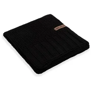 Wolldecke Vinz Plaids 160x130 cm Glatt Schwarz, Knit Factory, Tagesdecke Kuscheldecke Decke Wohndecke bunt