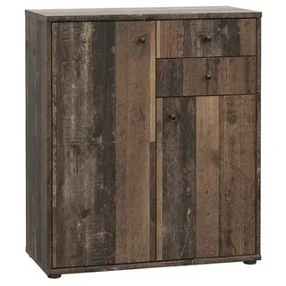 freiraum Kommode TEMPRA2, 2 Türen, 2 Schübe, Old - Wood Vintage - 73,7x85,5x34,8cm (BxHxT)