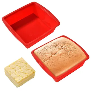 2 Stück Silikon Backform Eckig,Kuchen Kastenform Silikon Brotbackform 20 cm | 8 Zoll Silikonformen Backen, Silikone Kuchenform Eckig, Antihaft Silikonbackform für Brownies, Käsekuchen, Brote
