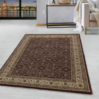 HomebyHome Orientteppich Rot 300x400 cm XXL Kurzflor Teppich im klassischen Vintage Stil für großes Wohnzimmer, Loft, offener Essbereich Pflegeleicht, dekorativ, hochwertiger Blickfang