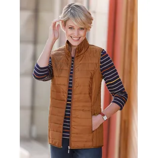 Steppweste CLASSIC BASICS, Damen, Gr. 46, braun (cognac), 100% Polyester, Futter:100% Polyester, unifarben, Westen Steppweste