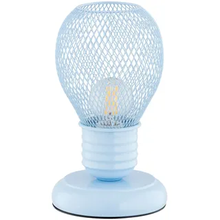 Nachttischlampe Tischleuchte Kinderzimmer Metall H: 21 cm Hellblau E14