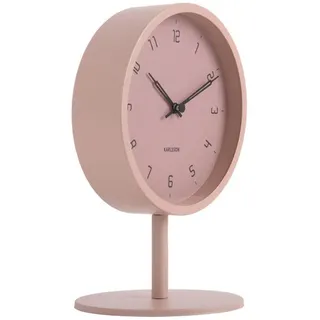 Karlsson Tischuhr, Pink, Metall, Rund, 15x22.5x4.5 cm, CE, Dekoration, Uhren, Tischuhren