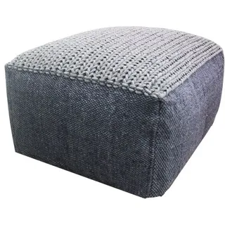 Marrakesch Orient & Mediterran Interior Pouf Boho Sitzpouf Bailee handgefertigt aus Baumwolle in Grau 60 cm modern (1-St), Handarbeit grau