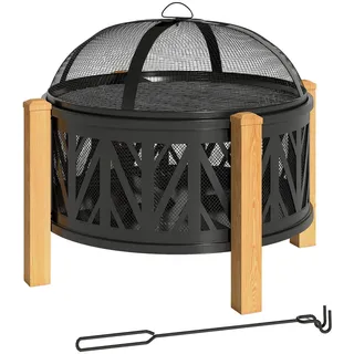 Outsunny Feuerschale Ø 75 cm Schwarz/Braun