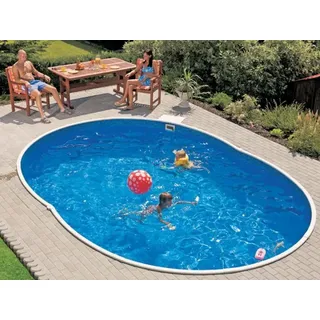 Stahlwandpool Ovalpool Pool Holzoptik 5,5 x 3,7 x 1,2 m Oval Swimmingpool