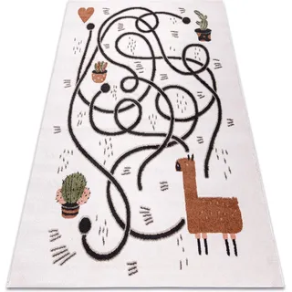 Rugsx - Teppich Fun Game Für Kinder, Spiel, Lama Creme Multicolour 160x220 Cm