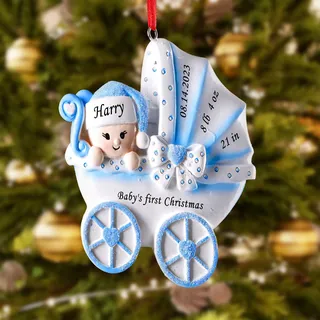 iDIY Weihnachtskugeln mit Namen und Datum - Erstes Weihnachten Baby - Weihnachtskugel selber gestalten - Christbaumkugel personalisiert